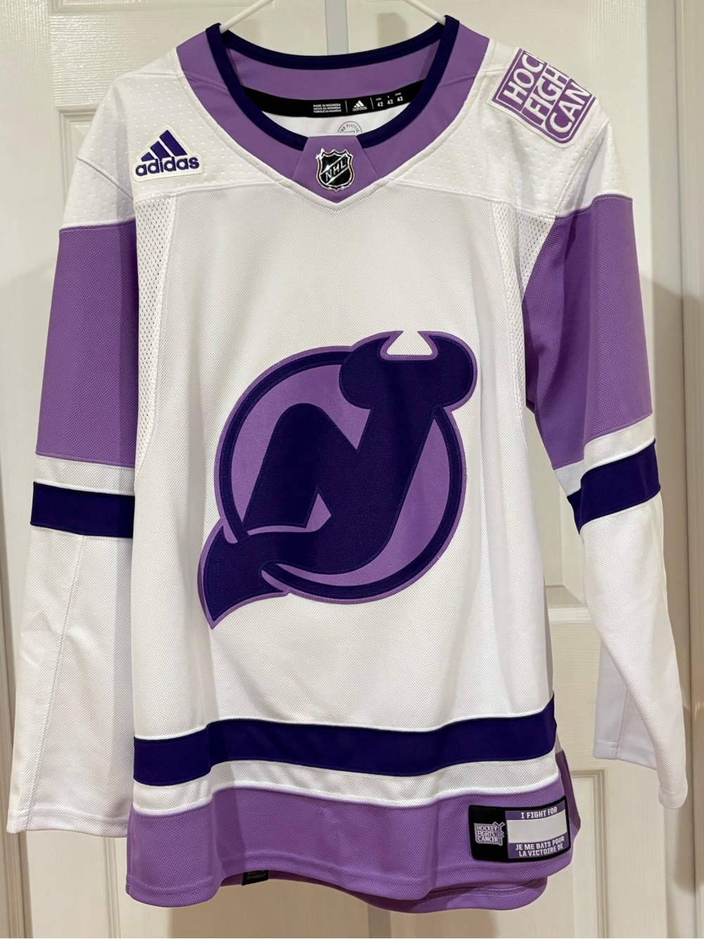 Adidas NHL womens White & Purple Hockey Jersey